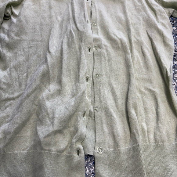 LOFT Women's light green Cardigan Sweater beautiful buttons - Picture 3 of 8